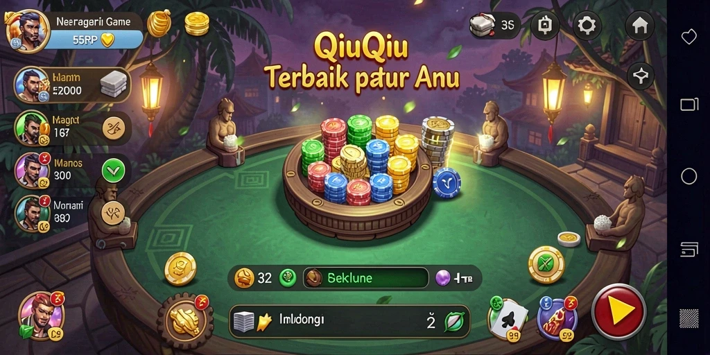 Tampilan gameplay QiuQiu yang menarik dan seru di 55RP.