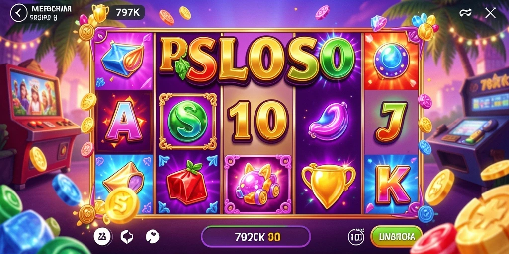 Screenshot utama 797K menunjukkan aksi seru permainan Slot.