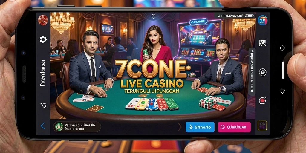 Tampilan gameplay Live Casino yang seru di 7CONE.