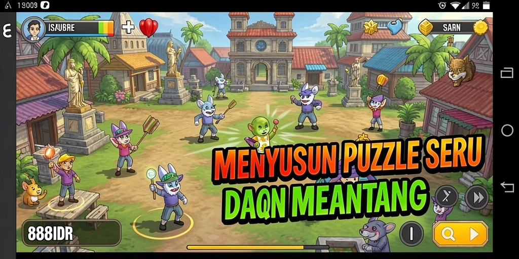 Tampilan menarik dari gameplay Puzzle 888IDR yang menantang.
