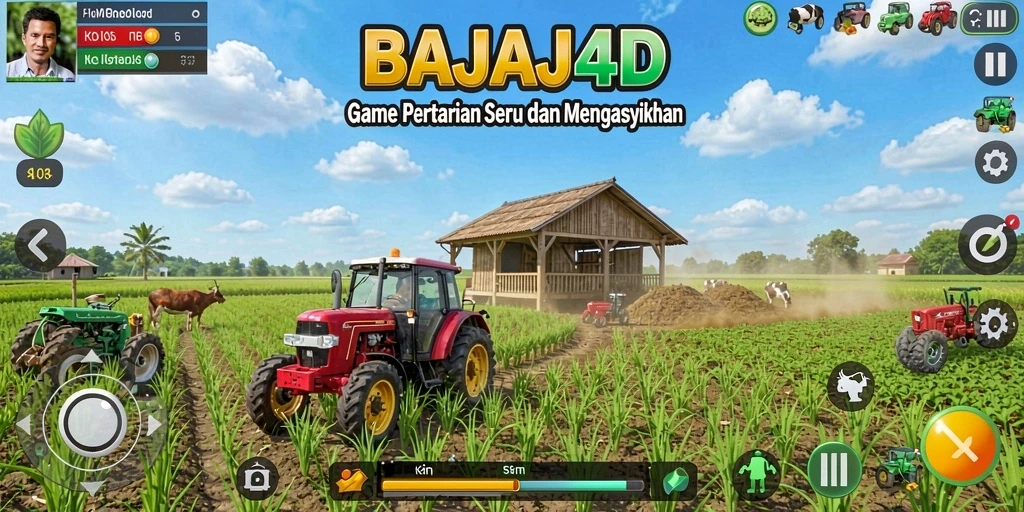 Screenshot gameplay BAJAJ4D menunjukkan aktivitas bertani yang seru.