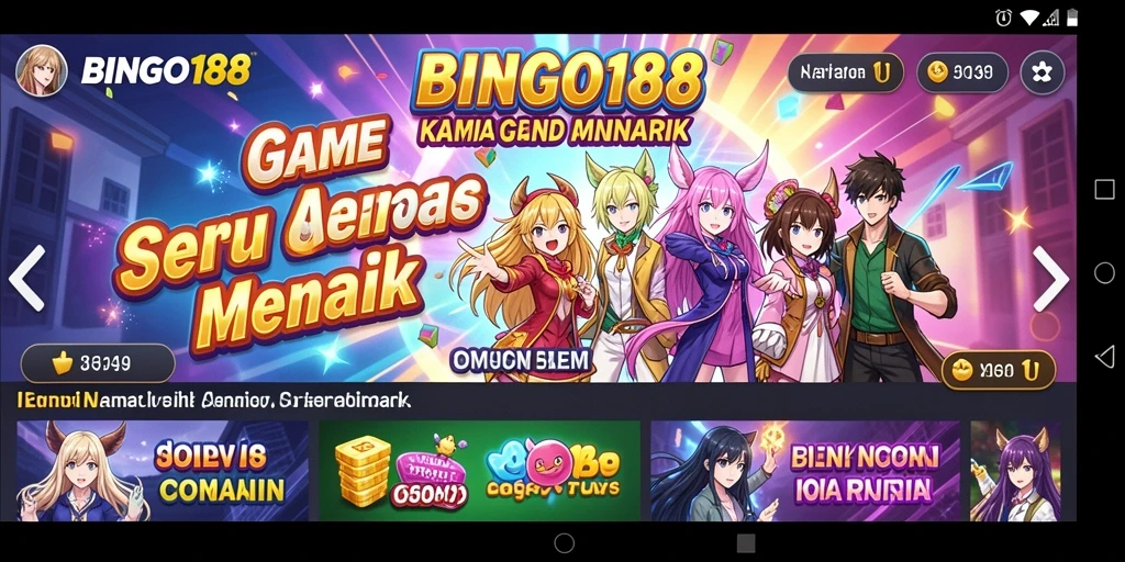 Tampilan gameplay BINGO188 yang memukau dengan karakter anime.