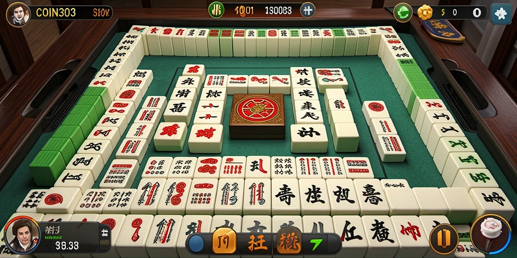 Tampilan gameplay seru dalam permainan Mahjong COIN303.