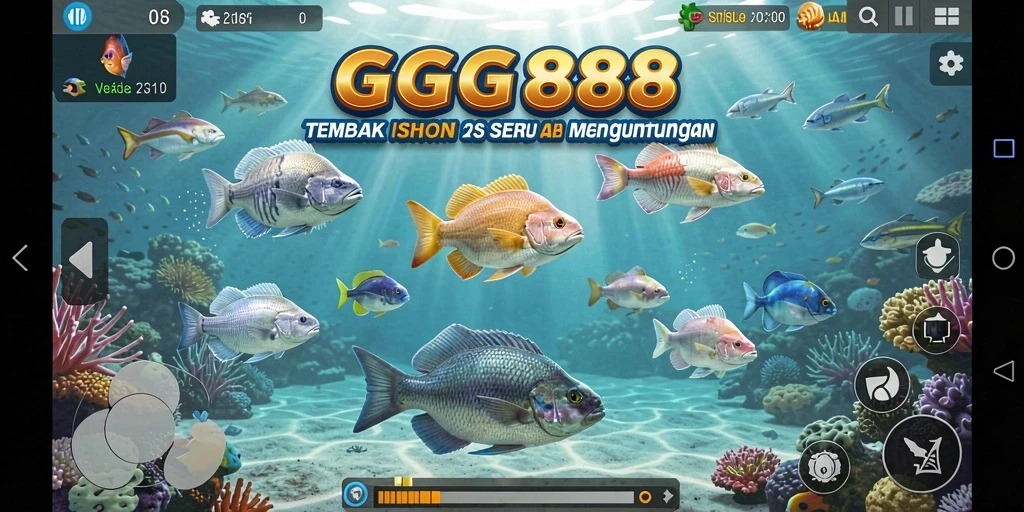 Tampilan gameplay GGG888 dengan grafis ikan yang memukau.