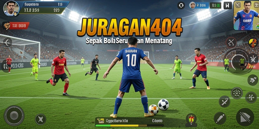 Tampilan gameplay JURAGAN404 dengan aksi sepak bola yang mendebarkan.