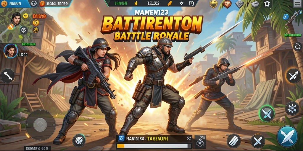 Gameplay seru dan intens dari MAMEN123 dalam arena Battle Royale.