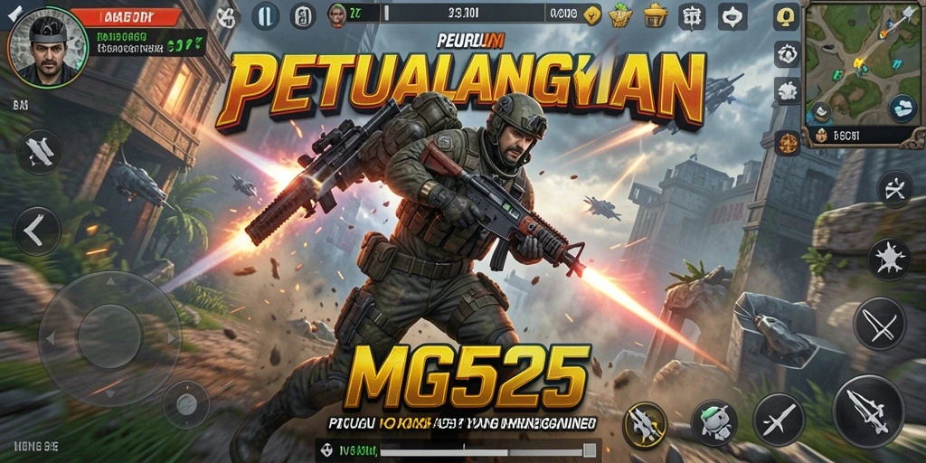 Screenshot utama MG525 menampilkan aksi seru dan gameplay yang mendebarkan.