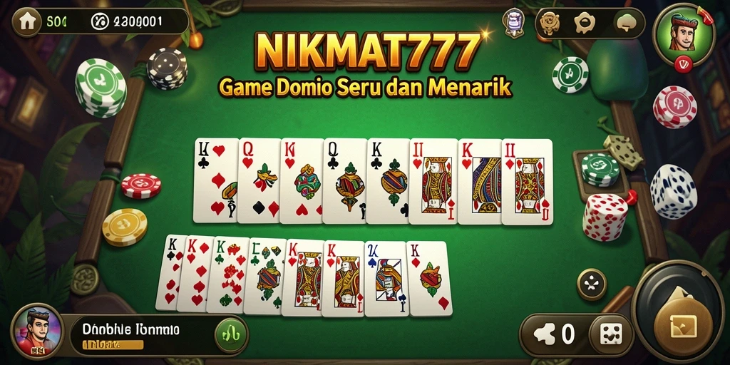 Screenshot gameplay NIKMAT777 yang menampilkan suasana seru permainan Domino.