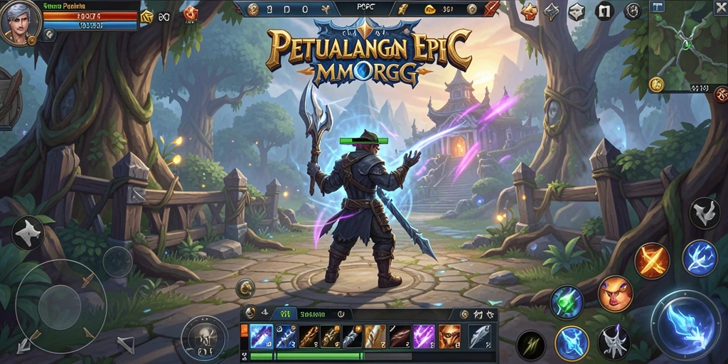 Tangkapan layar gameplay epik dari PCPC7 MMORPG.