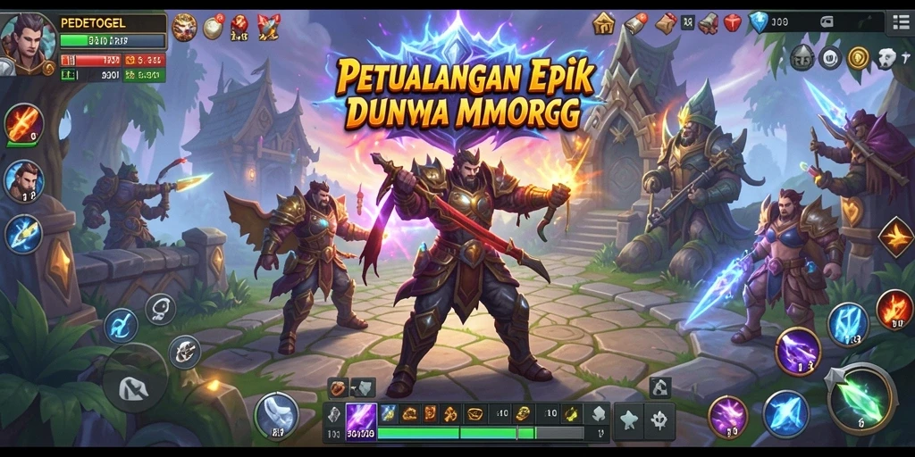 Tampilan gameplay epik PEDETOGEL dalam dunia MMORPG.