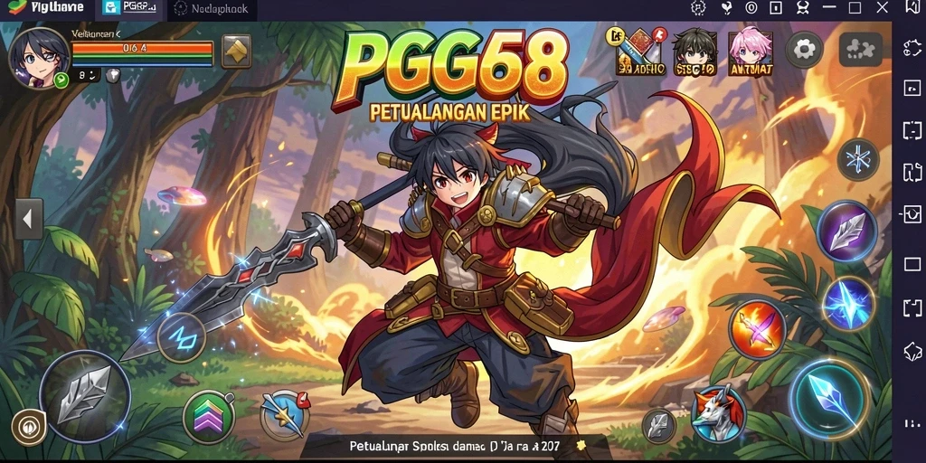 Screenshot PGG68 menunjukkan aksi seru dalam dunia Anime.