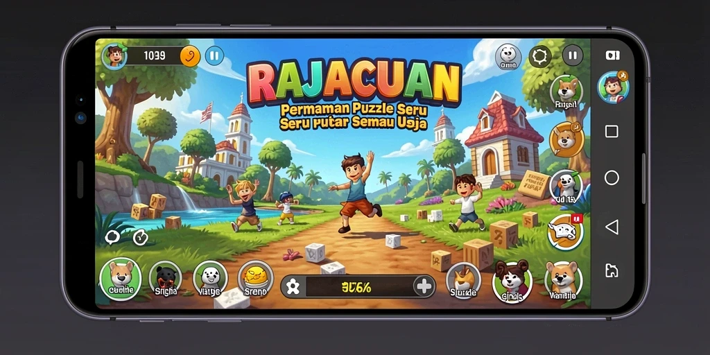 Tampilan gameplay RAJACUAN dengan tantangan puzzle yang menarik.