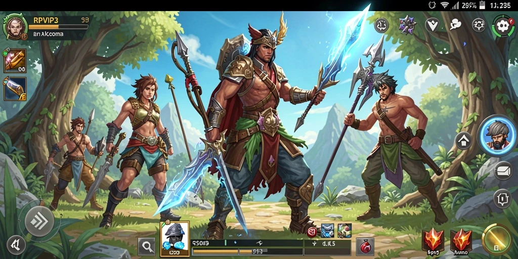Screenshot RPVIP3 menampilkan aksi pertempuran seru antar karakter RPG.