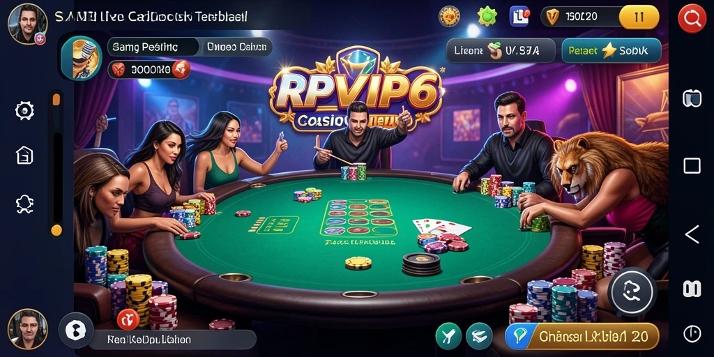 Tampilan gameplay RPVIP6 yang realistis dan mendebarkan di Live Casino.