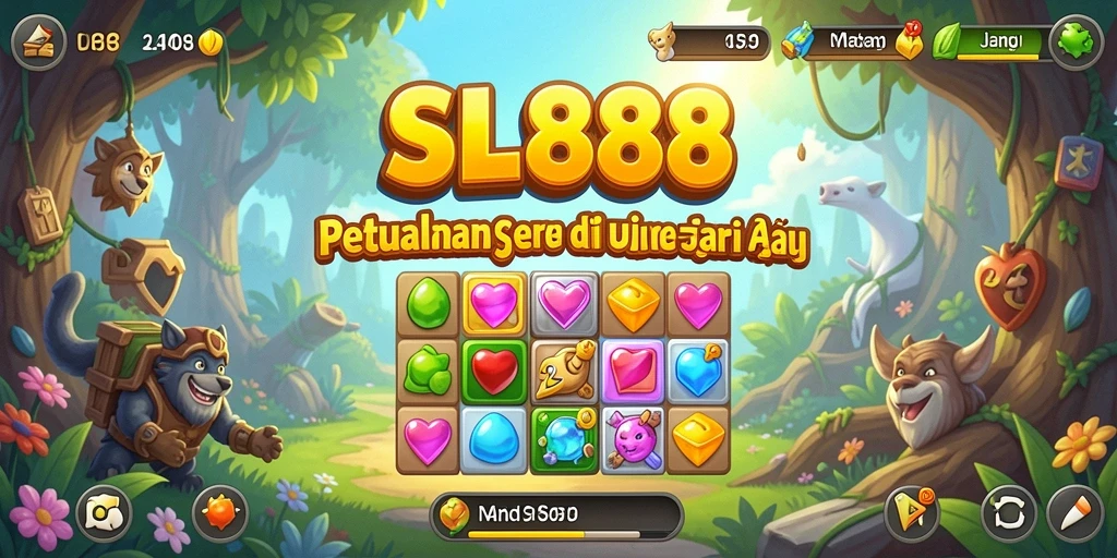 Tampilan gameplay seru SL888 dalam mode Match-3 yang menarik.