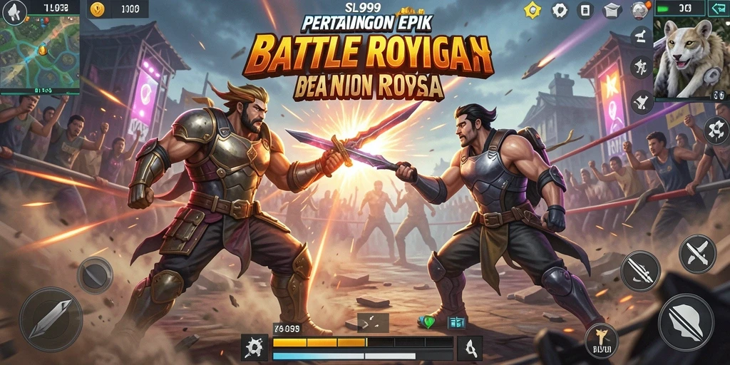 Tangkapan layar SL999 menampilkan aksi pertempuran seru dalam Battle Royale.