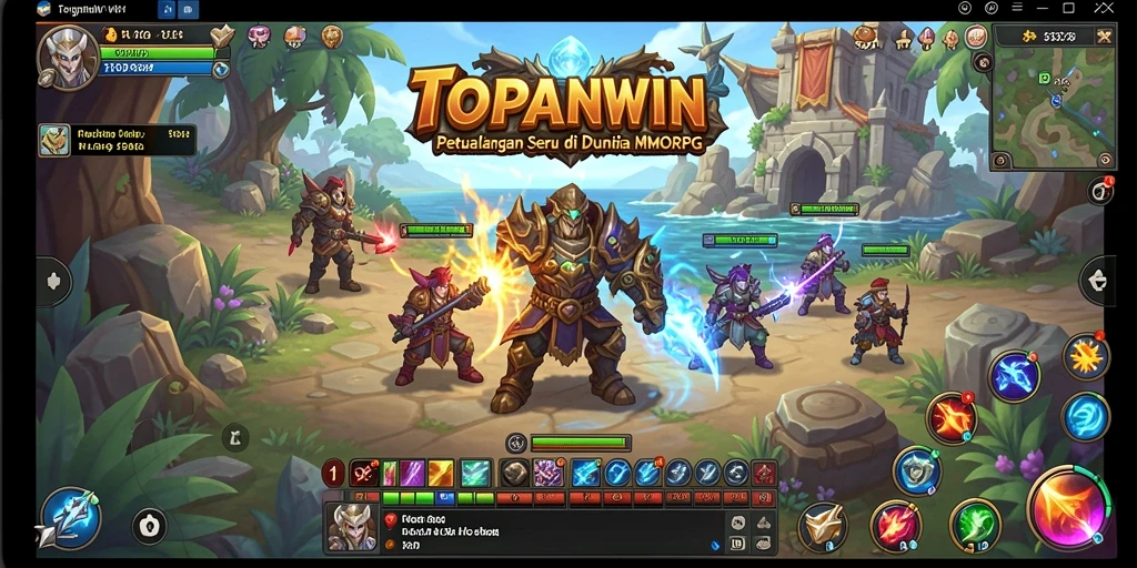 Screenshot utama TOPANWIN menampilkan aksi seru dalam dunia MMORPG.