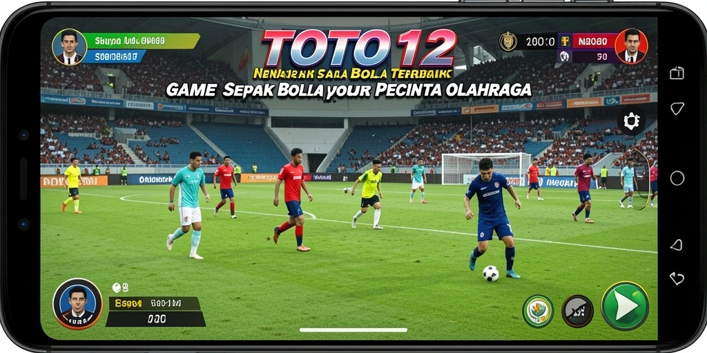 Screenshot gameplay TOTO12 yang menampilkan tim sepak bola beraksi.