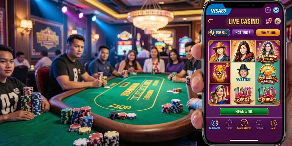 Tampilan seru dan interaktif dari permainan Live Casino di VISA89.