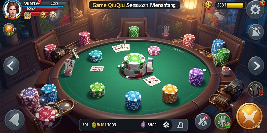 Tampilan gameplay QiuQiu yang seru dan interaktif.